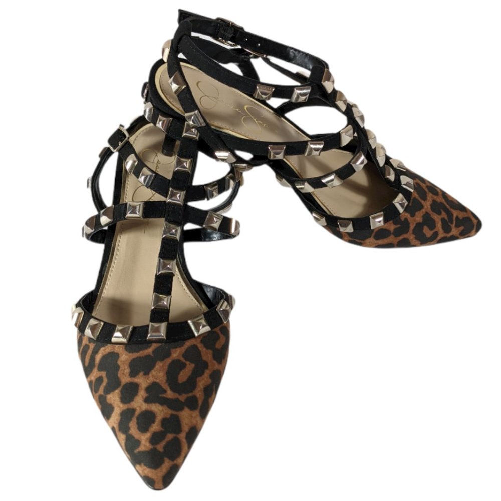New Jessica Simpson Leopard Studded Heels
